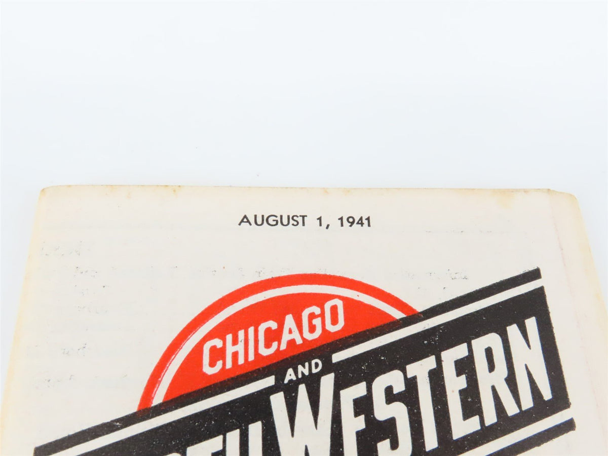 CNW Chicago &amp; North Western Line Time Tables - August 1, 1941