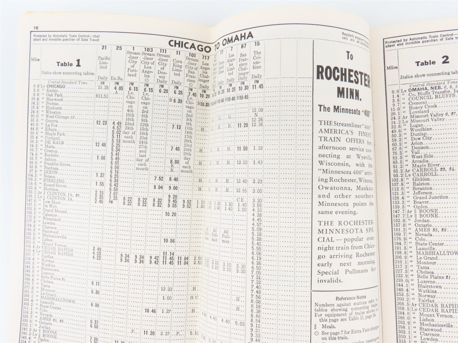 CNW Chicago & North Western Line Time Tables - August 1, 1941