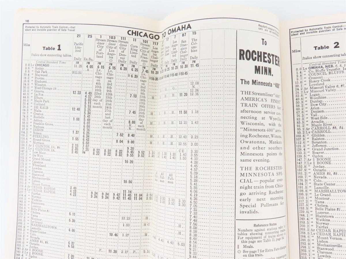 CNW Chicago &amp; North Western Line Time Tables - August 1, 1941