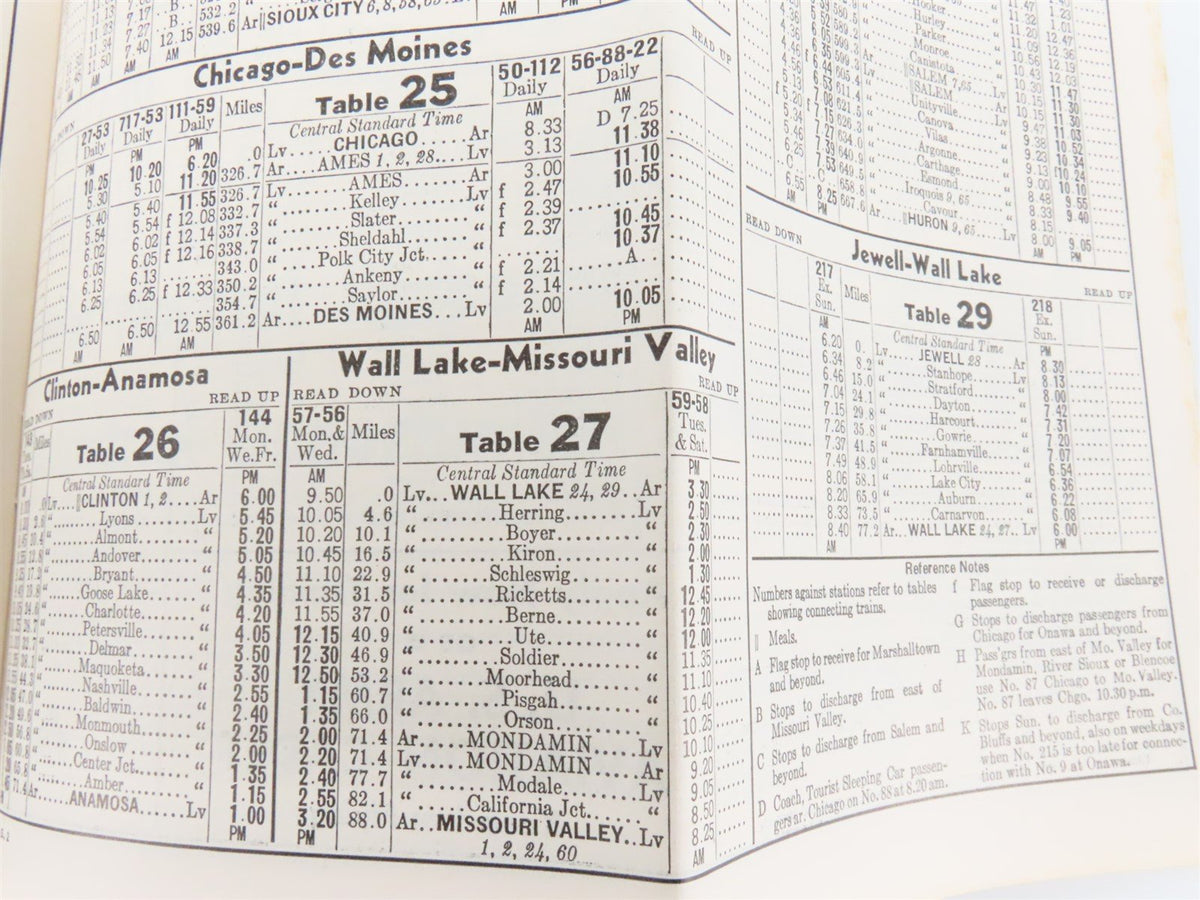 CNW Chicago &amp; North Western Line Time Tables - August 1, 1941