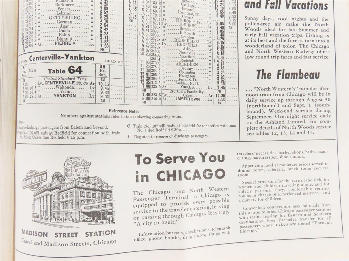 CNW Chicago &amp; North Western Line Time Tables - August 1, 1941