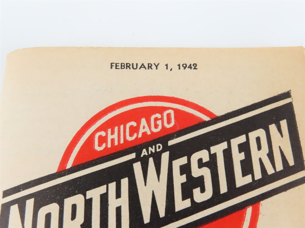 CNW Chicago &amp; North Western Line Time Tables - February 1, 1942