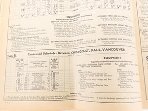 CNW Chicago & North Western Line Time Tables - February 1, 1942