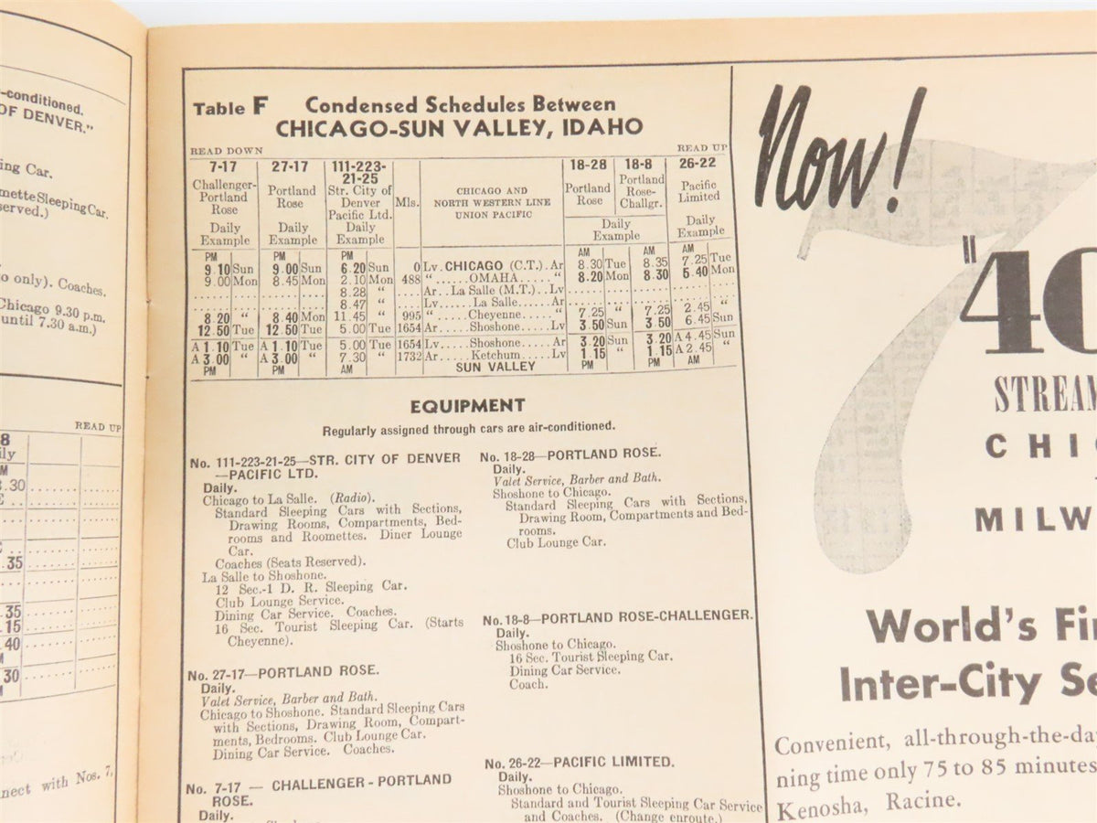 CNW Chicago &amp; North Western Line Time Tables - February 1, 1942