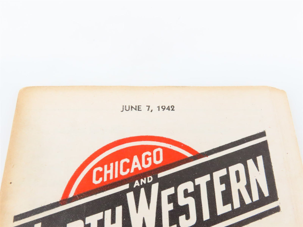 CNW Chicago &amp; North Western Line Time Tables - June 7, 1942