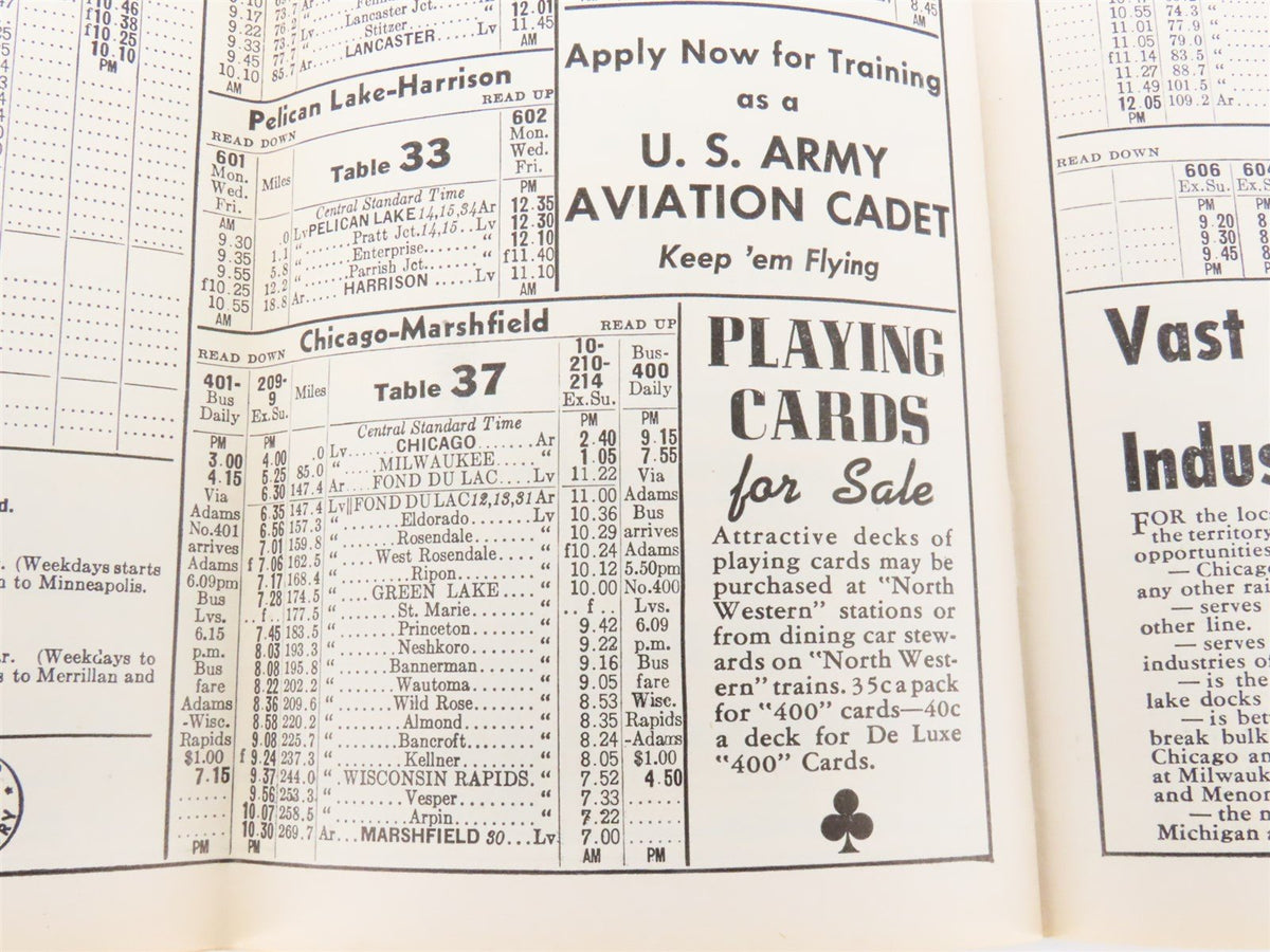 CNW Chicago &amp; North Western Line Time Tables - June 7, 1942