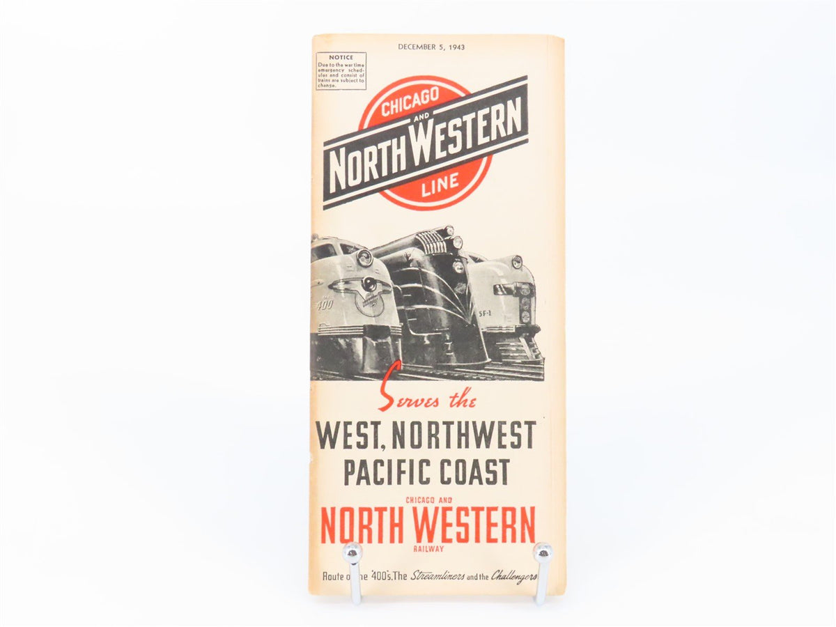 CNW Chicago &amp; North Western Line Time Tables - December 5, 1943