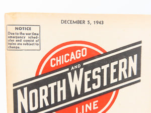 CNW Chicago & North Western Line Time Tables - December 5, 1943