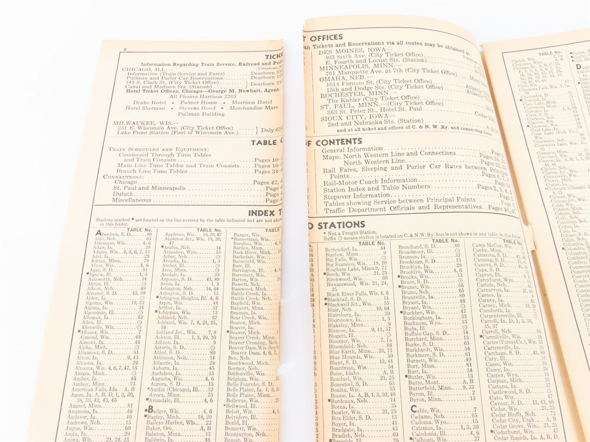 CNW Chicago &amp; North Western Line Time Tables - December 5, 1943