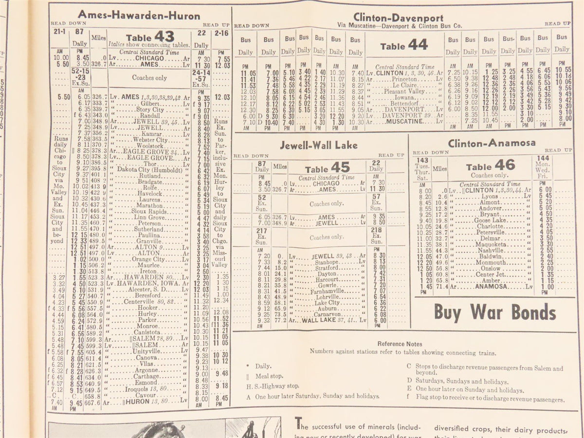 CNW Chicago &amp; North Western Line Time Tables - December 5, 1943