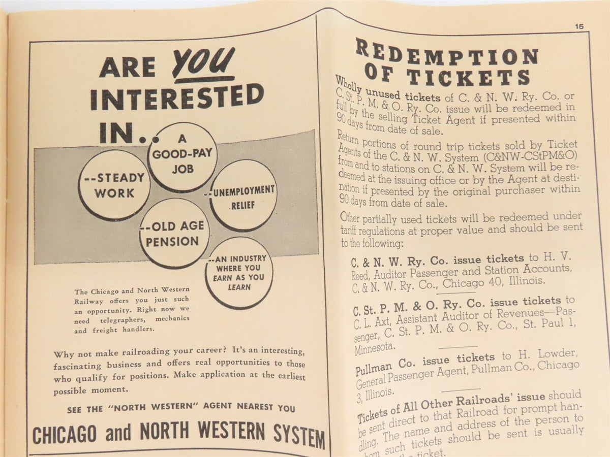 CNW Chicago &amp; North Western Line Time Tables - March 31, 1946