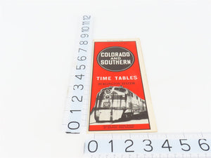 C&S Colorado & Southern Burlington System Time Tables - January 15, 1944