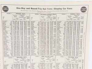 C&S Colorado & Southern Burlington System Time Tables - January 15, 1944