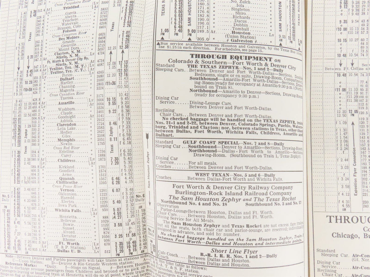 C&amp;S Colorado &amp; Southern Burlington System Time Tables - January 15, 1944