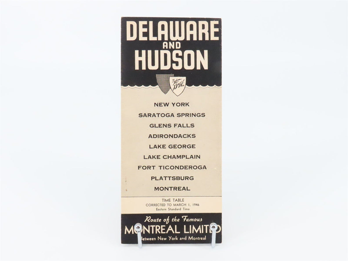 D&amp;H Delaware &amp; Hudson Railroad Time Tables - March 1, 1946