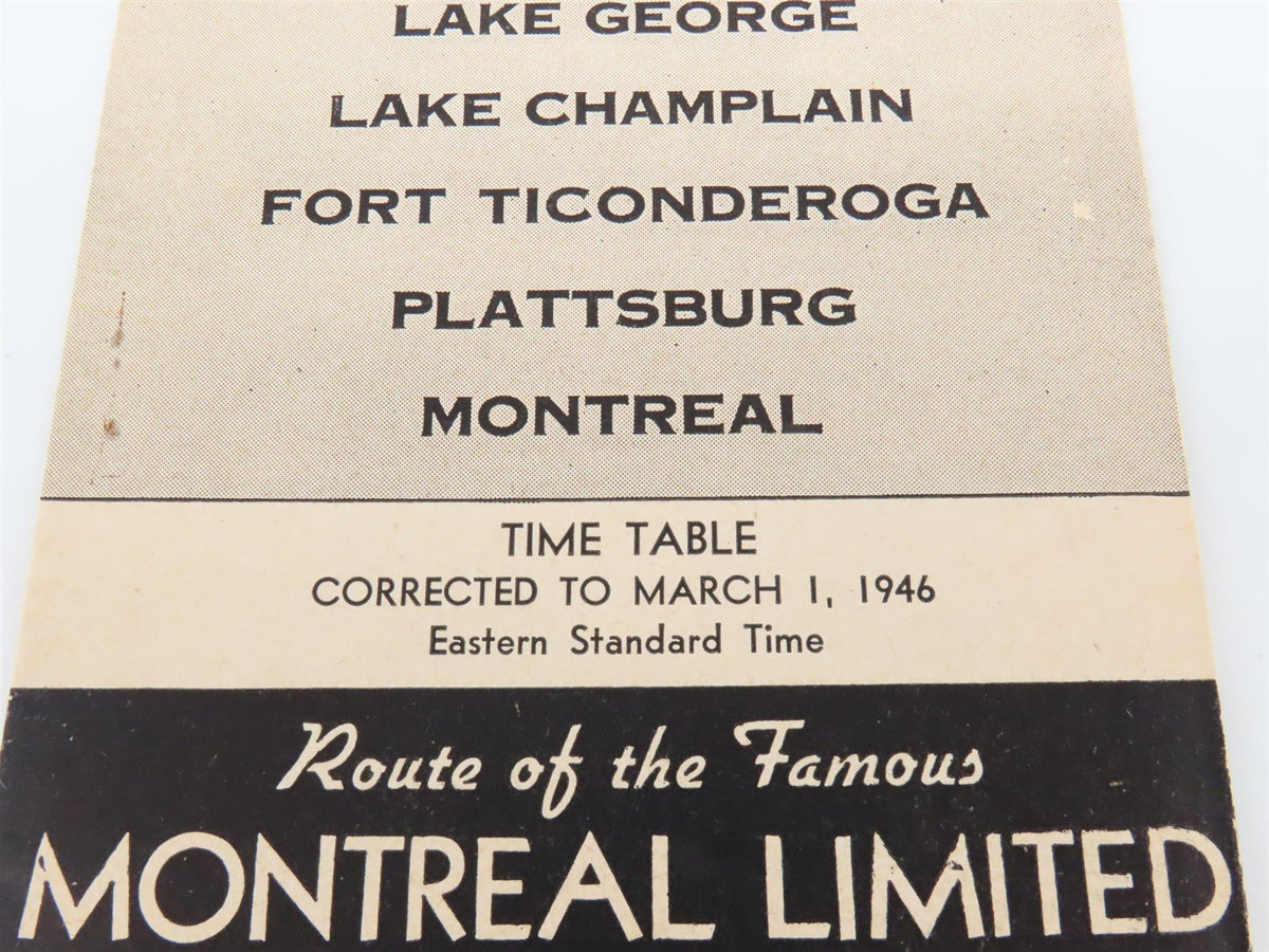 D&amp;H Delaware &amp; Hudson Railroad Time Tables - March 1, 1946