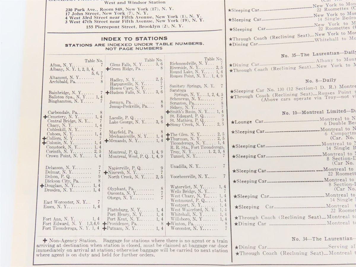 D&amp;H Delaware &amp; Hudson Railroad Time Tables - September 24, 1950