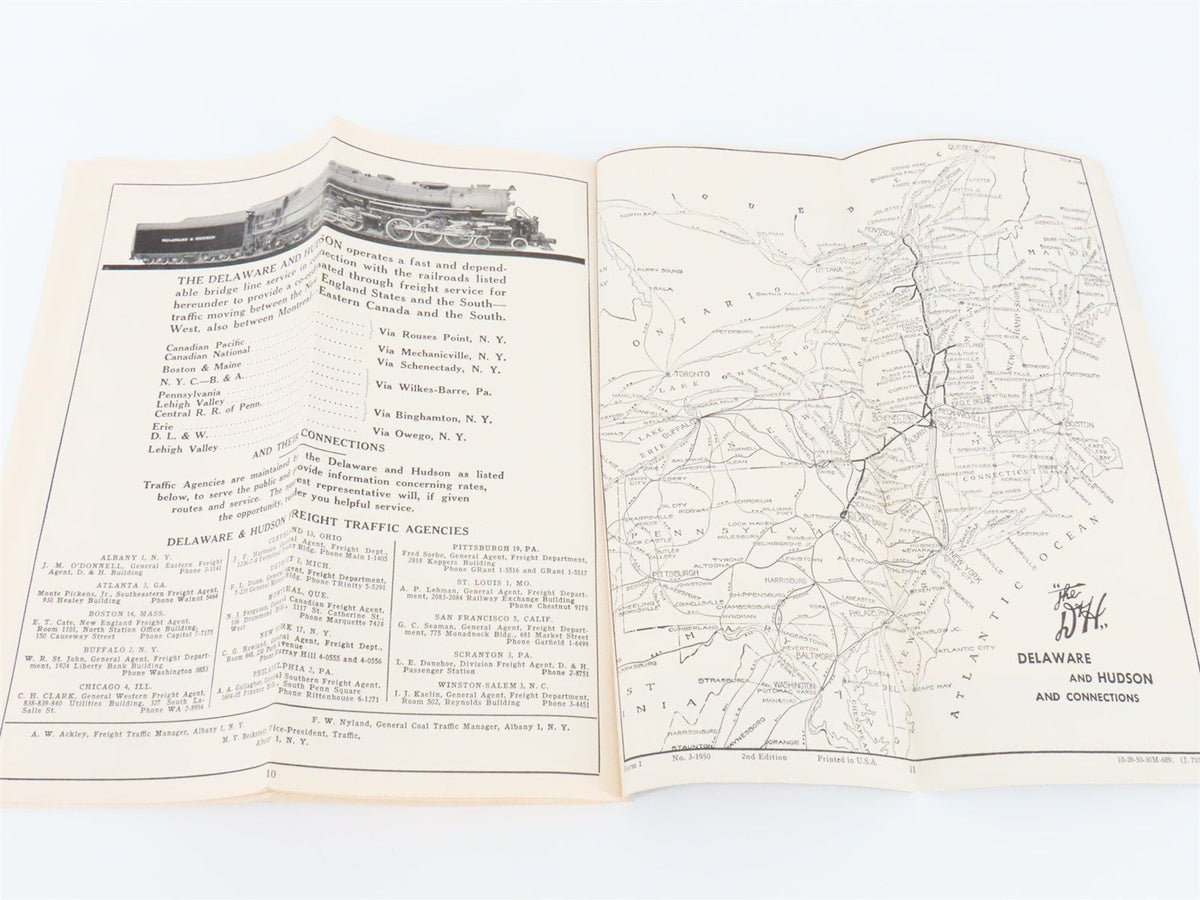 D&amp;H Delaware &amp; Hudson Railroad Time Tables - September 24, 1950