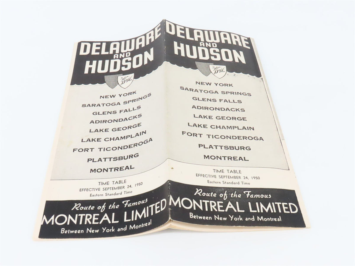 D&amp;H Delaware &amp; Hudson Railroad Time Tables - September 24, 1950