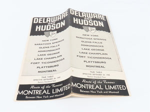 D&H Delaware & Hudson Railroad Time Tables - September 24, 1950