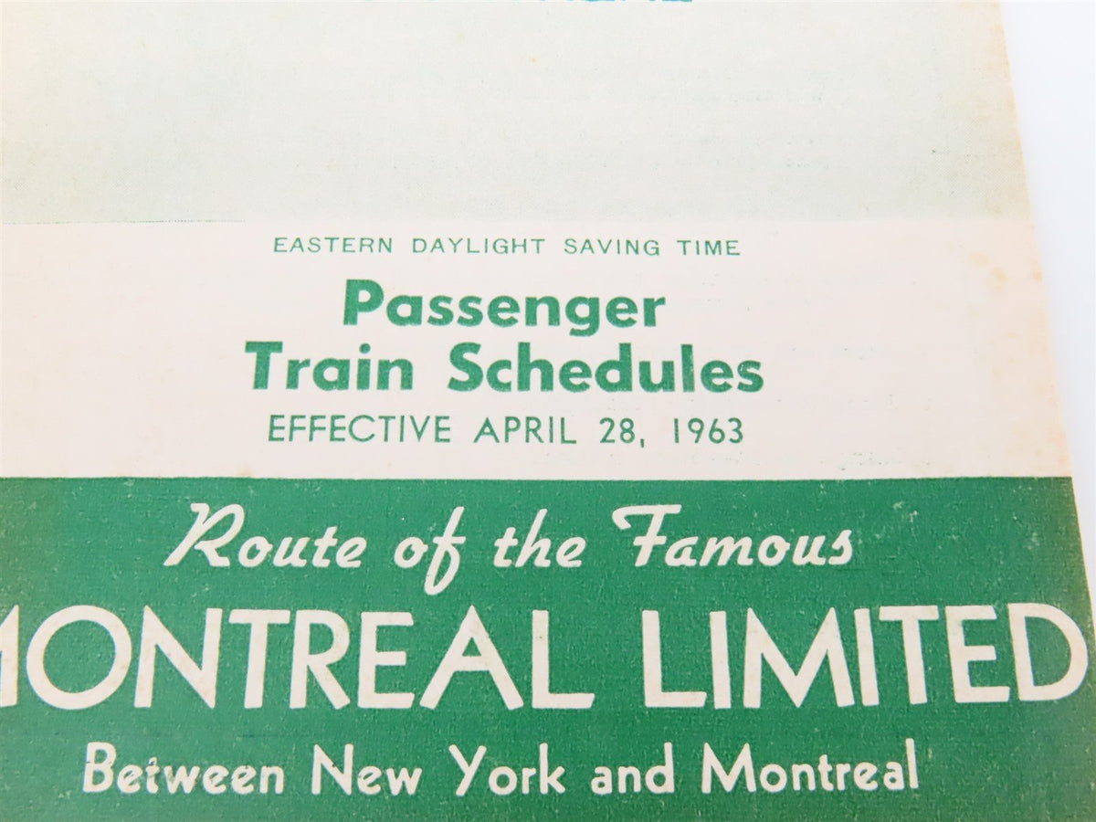 D&amp;H Delaware &amp; Hudson Railroad Passenger Train Schedules - April 28, 1963 (2 Pk)