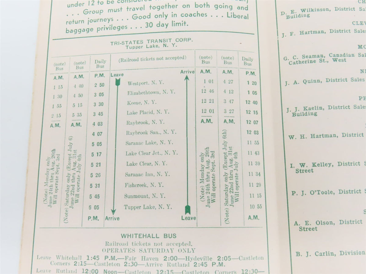 D&amp;H Delaware &amp; Hudson Railroad Passenger Train Schedules - April 28, 1963 (2 Pk)