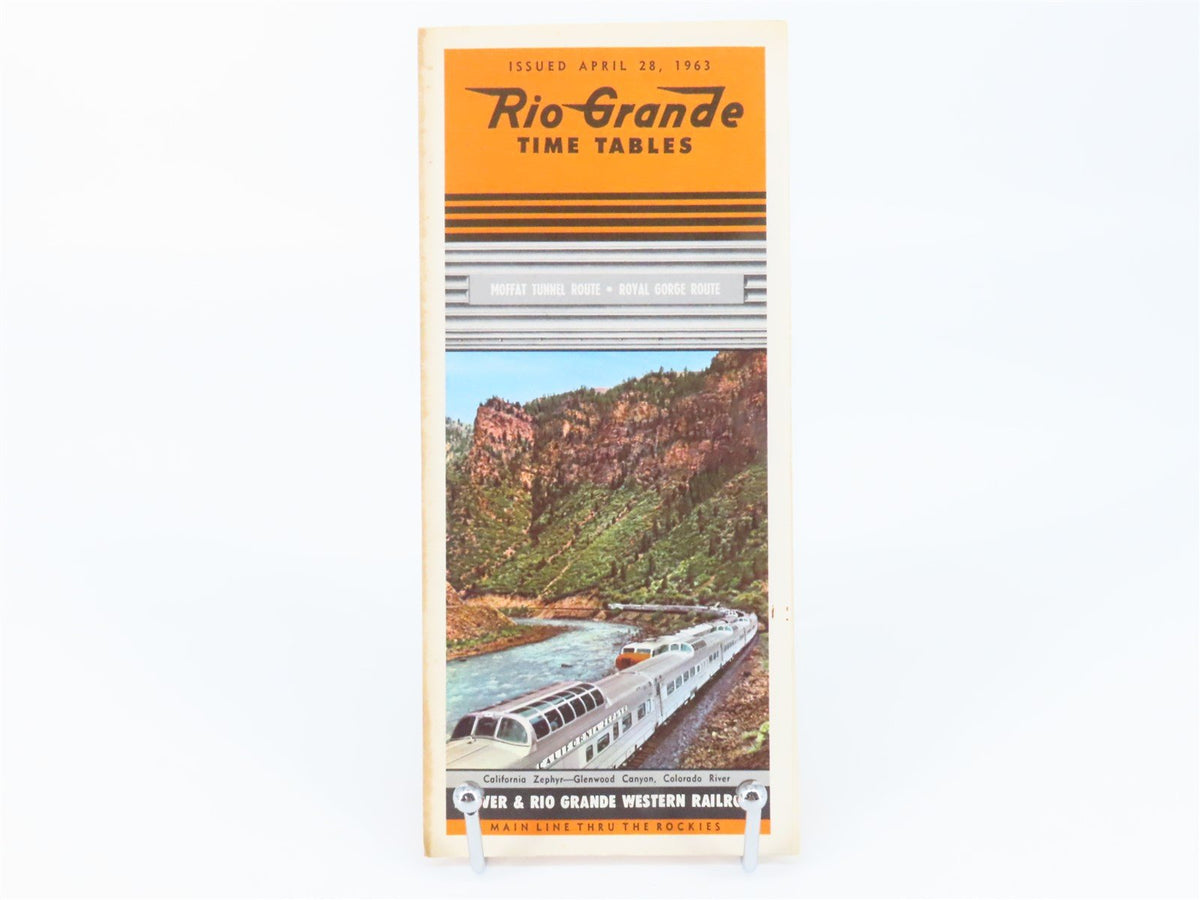 D&amp;RGW Denver, Rio Grande &amp; Western Railroad Time Tables - April 28, 1963