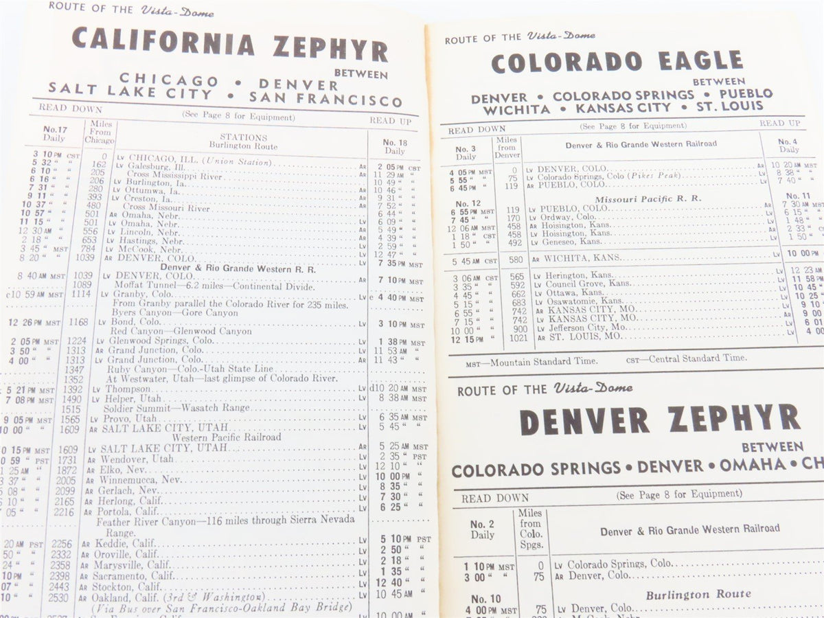 D&amp;RGW Denver, Rio Grande &amp; Western Railroad Time Tables - April 28, 1963