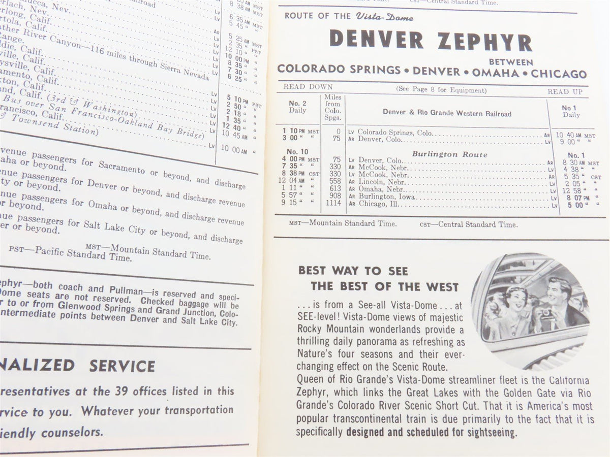 D&amp;RGW Denver, Rio Grande &amp; Western Railroad Time Tables - April 28, 1963