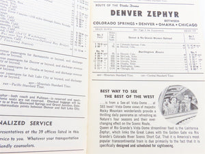 D&RGW Denver, Rio Grande & Western Railroad Time Tables - April 28, 1963