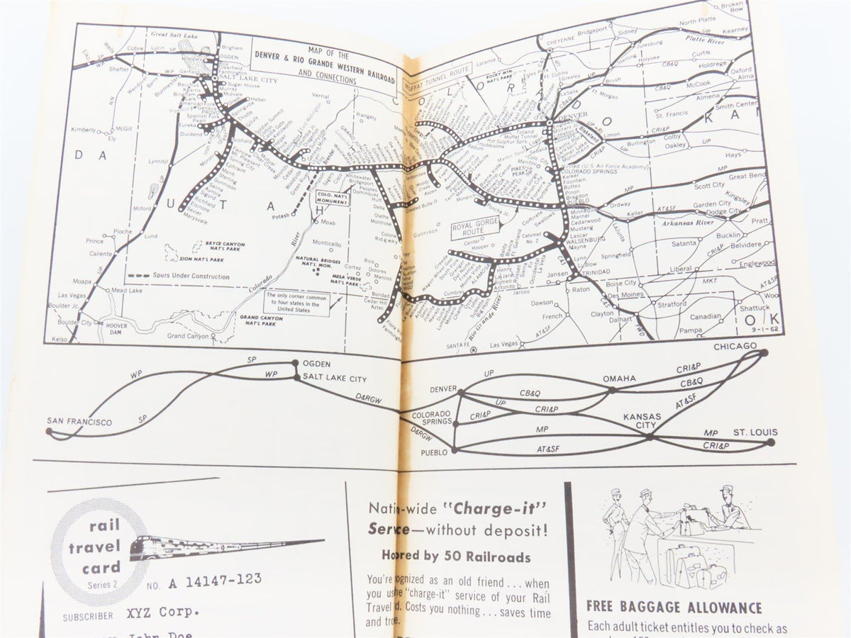 D&amp;RGW Denver, Rio Grande &amp; Western Railroad Time Tables - April 28, 1963