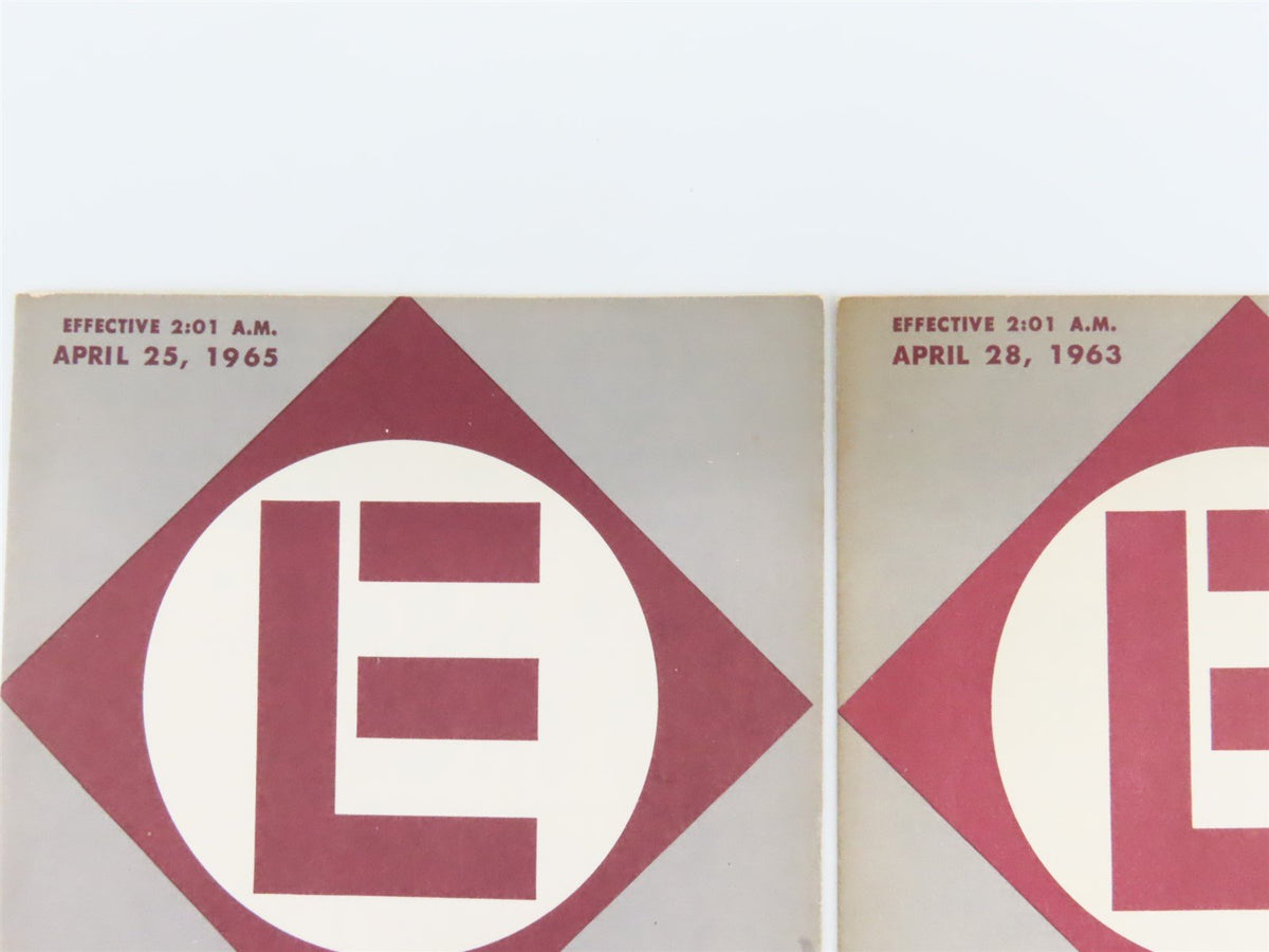 EL Erie Lackawanna Rail Time Tables - April 28, 1963 &amp; April 25, 1965 (2-Pack)