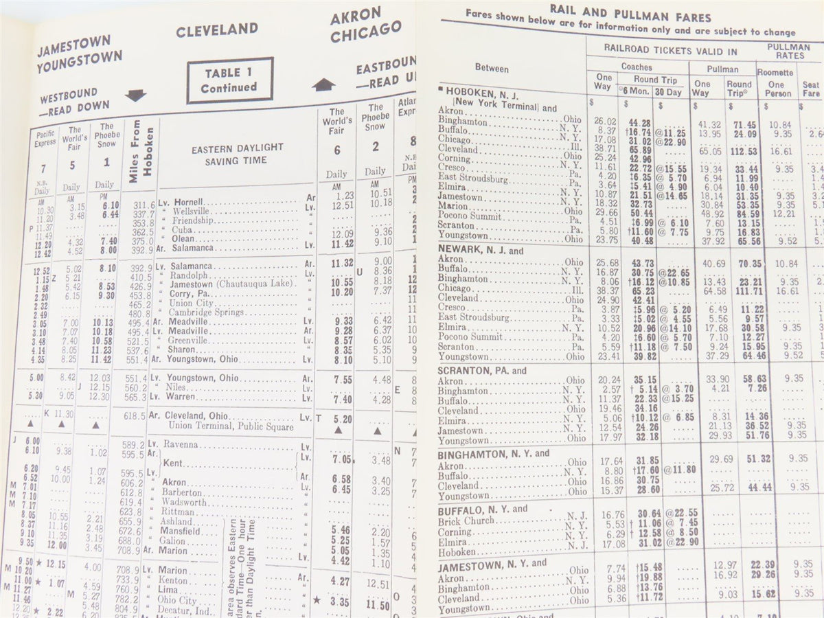 EL Erie Lackawanna Rail Time Tables - April 28, 1963 &amp; April 25, 1965 (2-Pack)