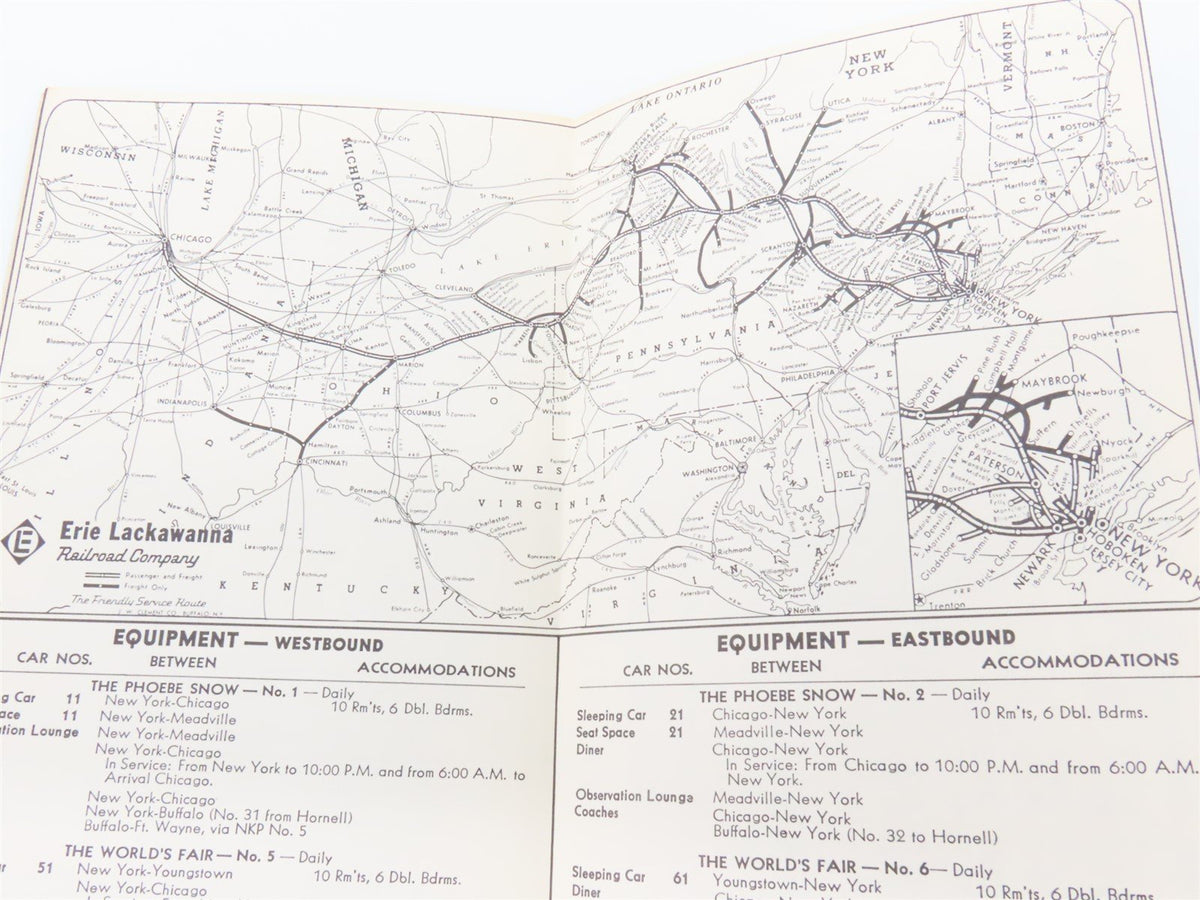 EL Erie Lackawanna Rail Time Tables - April 28, 1963 &amp; April 25, 1965 (2-Pack)