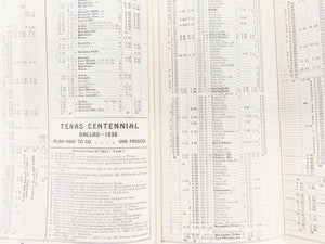 SL-SF Frisco Lines Railroad Time Tables - August, 1935