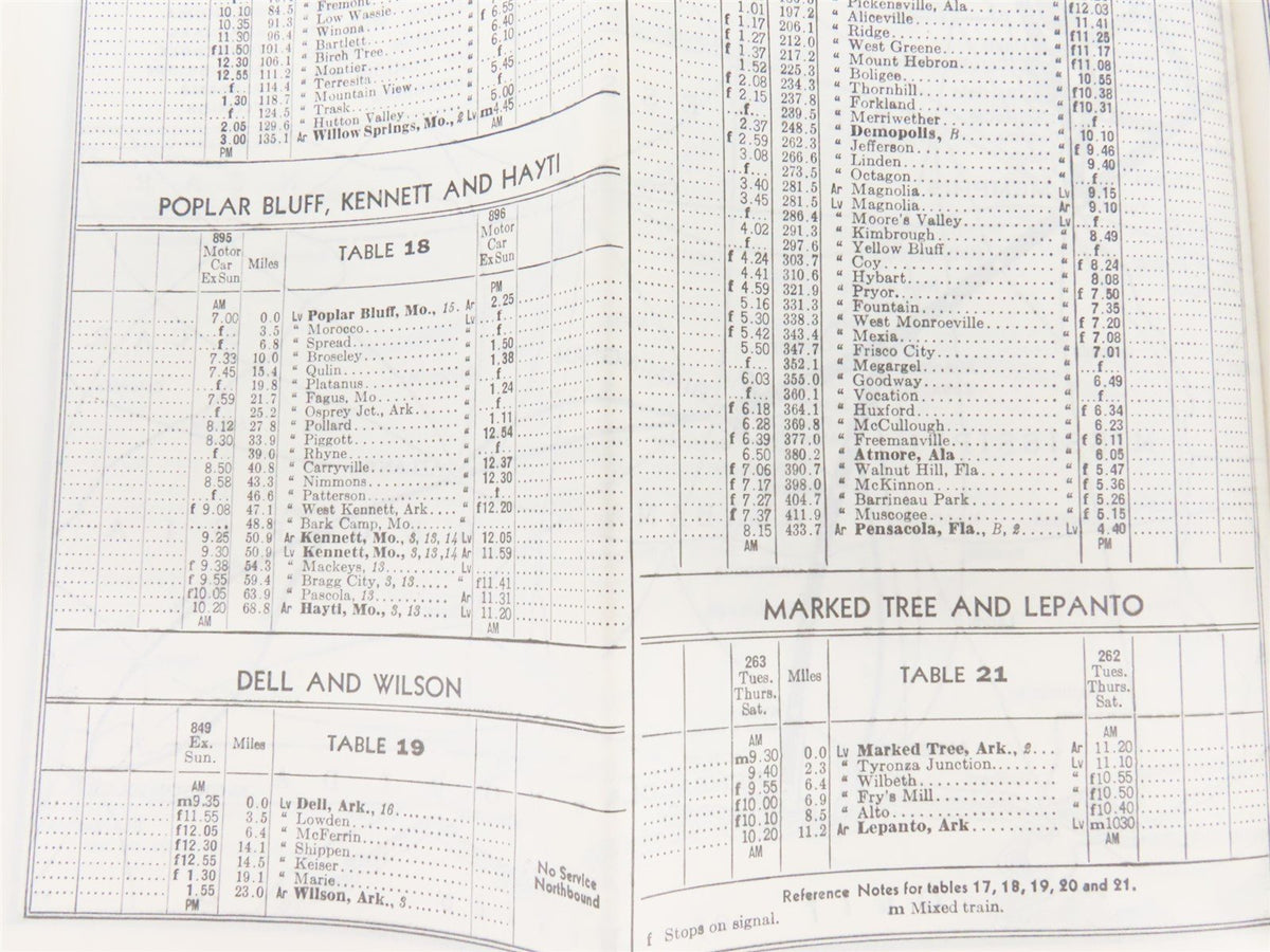 SL-SF St. Louis-San Francisco &quot;Frisco&quot; Railroad Time Tables - July, 1938