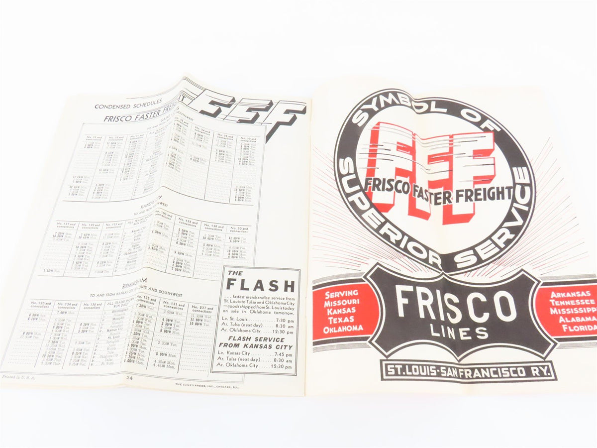 SL-SF St. Louis-San Francisco &quot;Frisco&quot; Railroad Time Tables - July, 1938