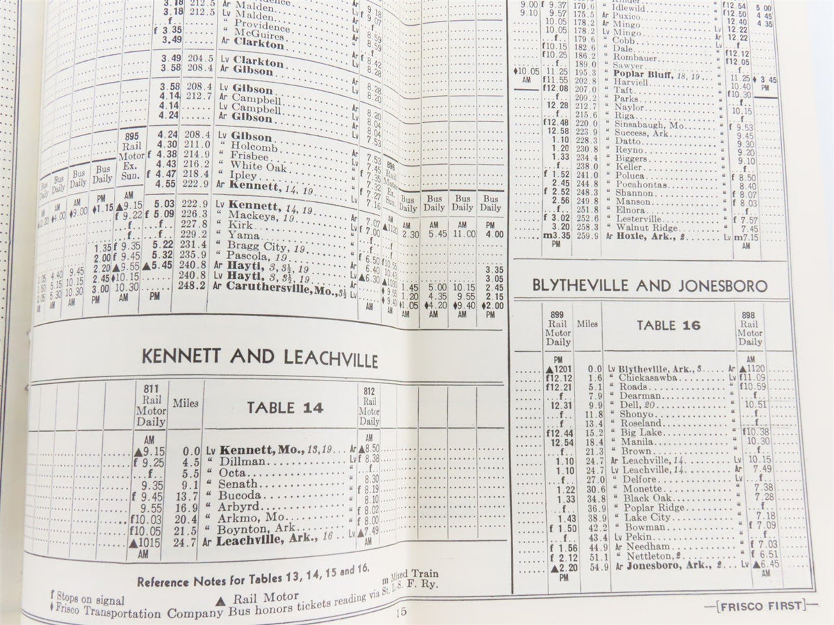 SL-SF St. Louis-San Francisco &quot;Frisco&quot; Railroad Time Tables - May, 1941