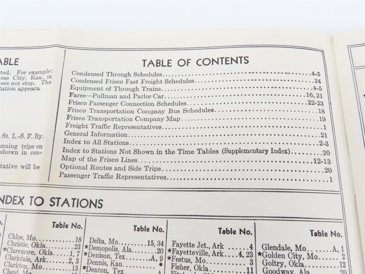 SL-SF St. Louis-San Francisco &quot;Frisco&quot; Railroad Time Tables - March, 1942