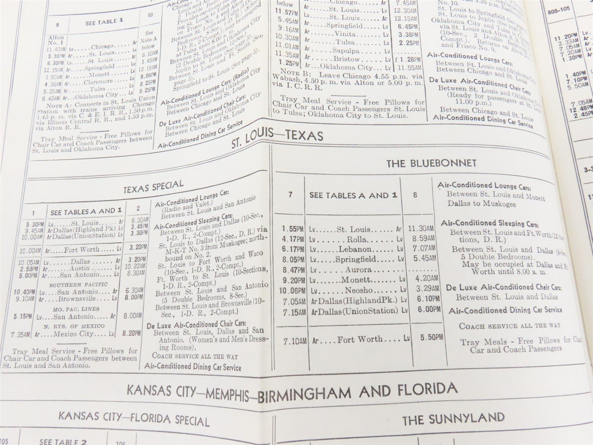 SL-SF St. Louis-San Francisco &quot;Frisco&quot; Railroad Time Tables - March, 1942