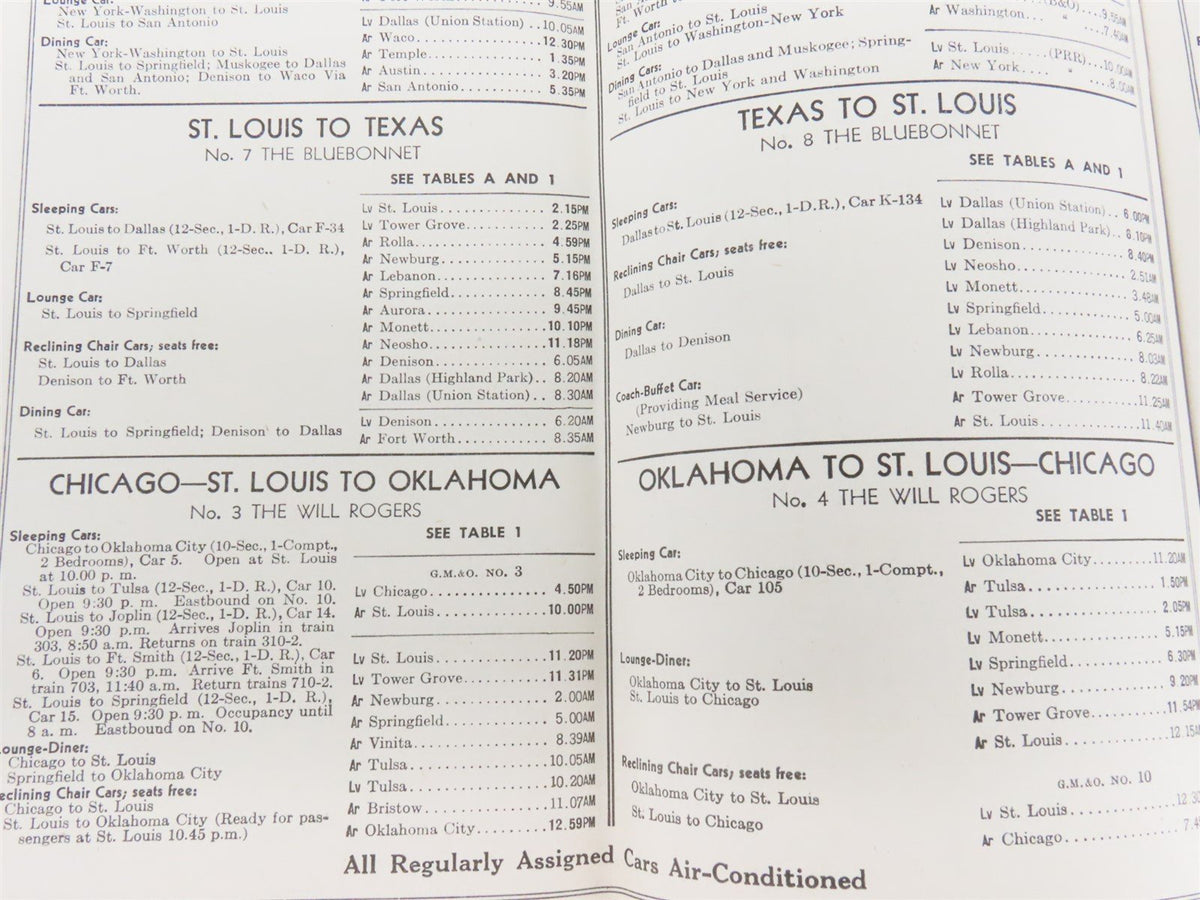 SL-SF St. Louis-San Francisco &quot;Frisco&quot; Railroad Time Tables - November, 1947