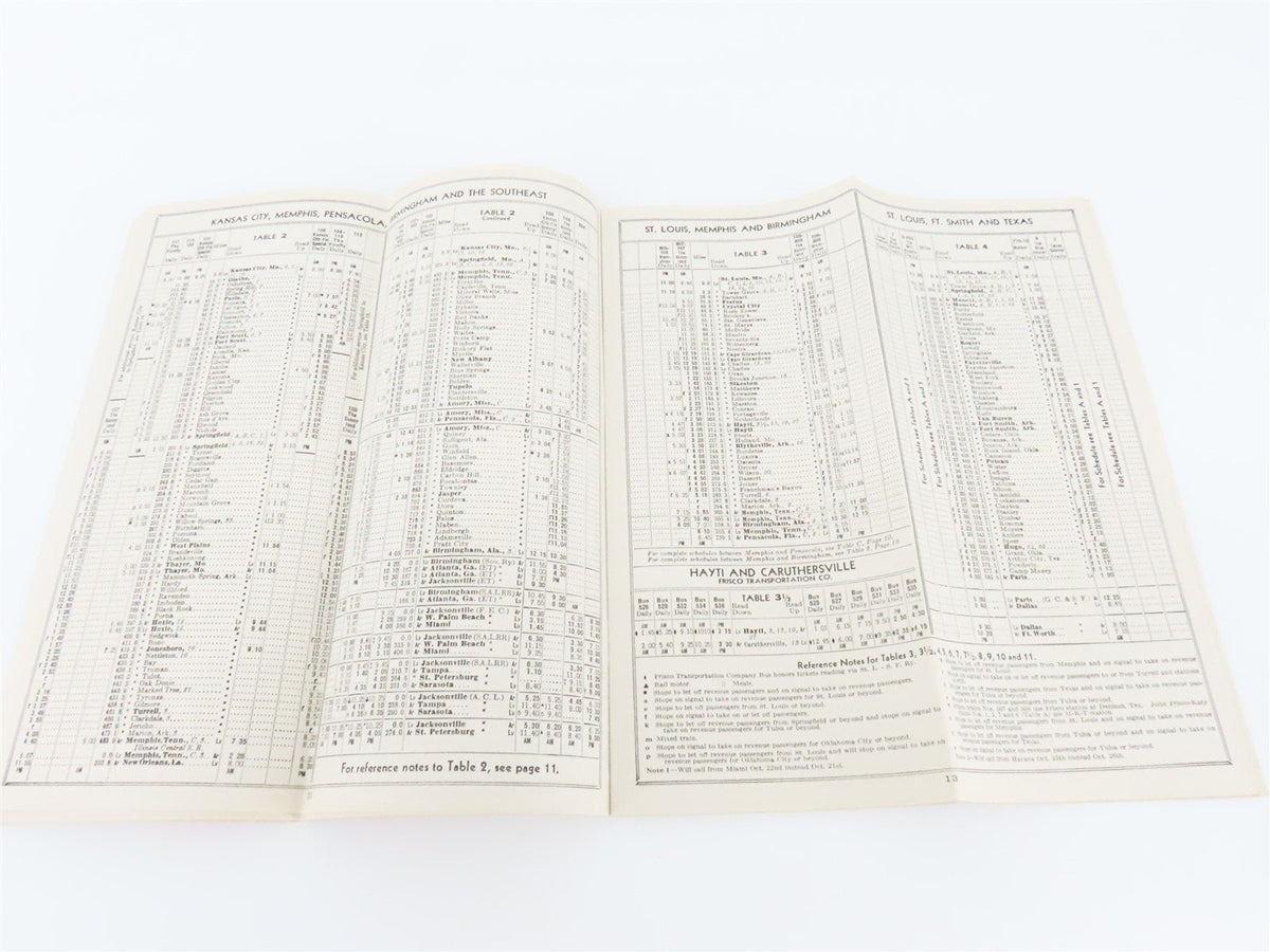 SL-SF St. Louis-San Francisco &quot;Frisco&quot; Railroad Time Tables - November, 1947