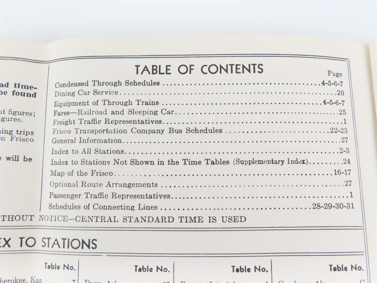 SL-SF St. Louis-San Francisco &quot;Frisco&quot; Railroad Time Tables - October, 1948