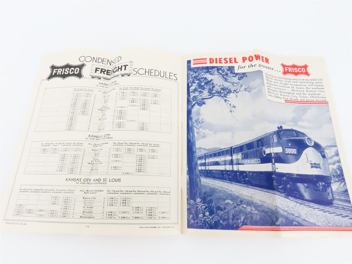 SL-SF St. Louis-San Francisco &quot;Frisco&quot; Railroad Time Tables - October, 1948