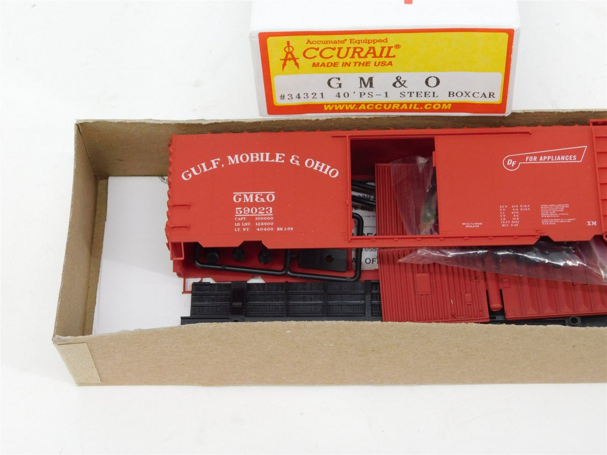 HO Scale Accurail 34321 GM&amp;O Gulf Mobile &amp; Ohio 40&#39; Boxcar #59023 Kit