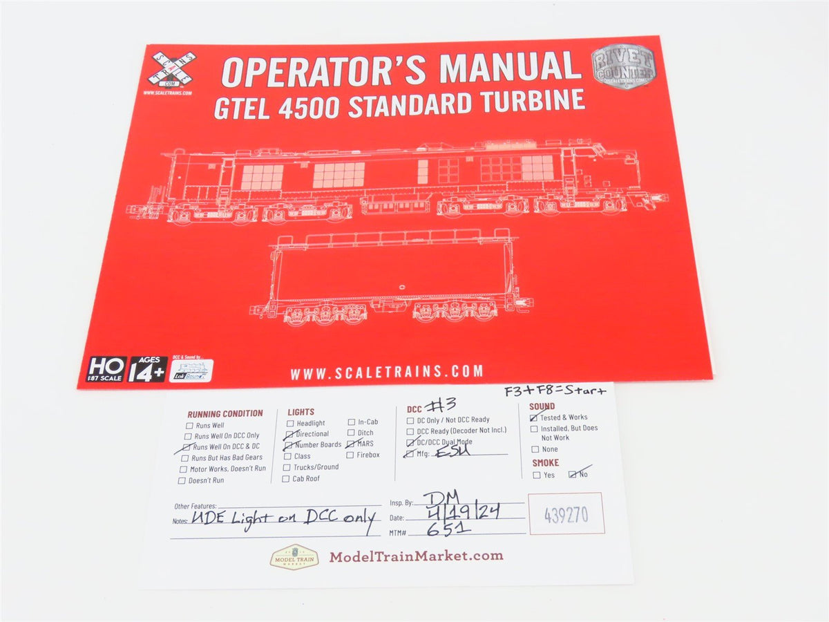N ScaleTrains SXT32603 UP GTEL 4500 Gas Turbine &amp; Tender #52 w/DCC &amp; Sound