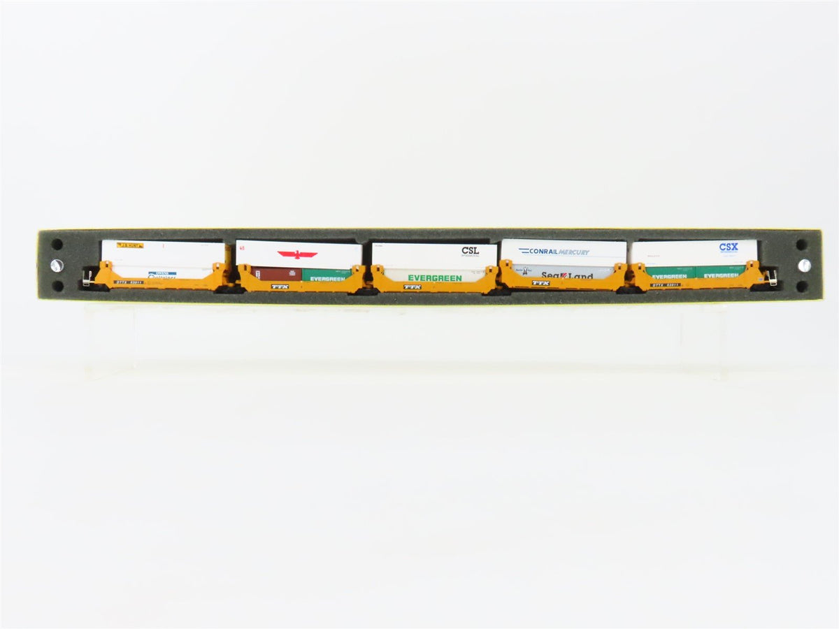 N Deluxe Innovations TTX Gunderson Twinstack 5-Unit Articulated Well Car Set