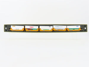 N Deluxe Innovations TTX Gunderson Twinstack 5-Unit Articulated Well Car Set