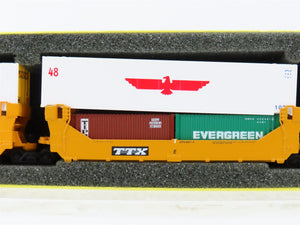 N Deluxe Innovations TTX Gunderson Twinstack 5-Unit Articulated Well Car Set