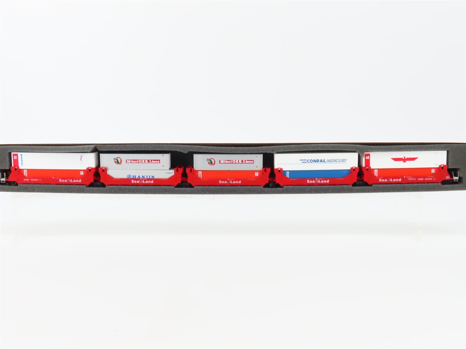 N Deluxe Innovations SeaLand Gunderson Twinstack 5-Unit Articulated Car w/EOT